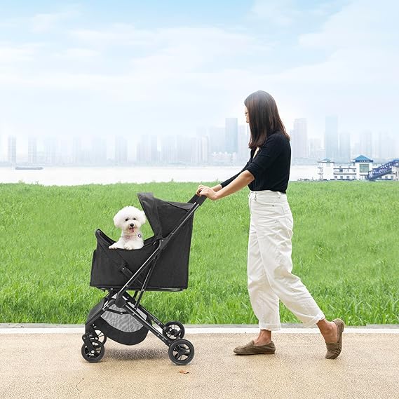 Predators Pets – Foldable Dog Stroller with Storage | Travel Jogger Stroller for Cats & Small to Medium Dogs (66 lbs)