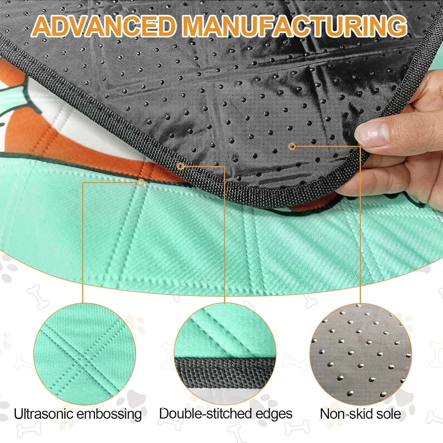 4-Pack Washable Pee Pads for Dogs (35x22in) – Extra-Absorbent, Thick, Reusable Puppy Pads with Non-Slip Base, Leak-Resistant, Ideal for Puppy Playpen, Crate, Whelping Box, and Potty Training – Blue